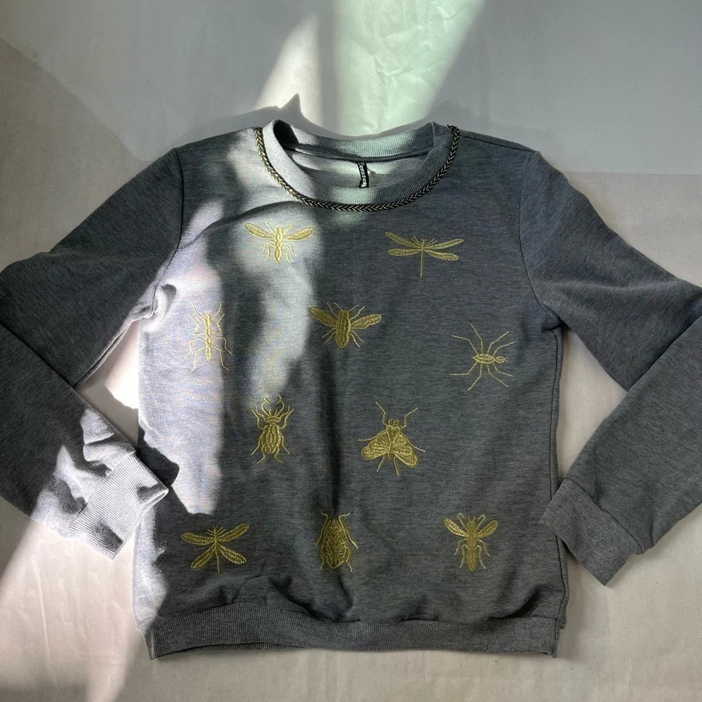 Corazon Women's Top Sweatshirt Shirt Light Grey Size L NWT - Picture 8 of 14